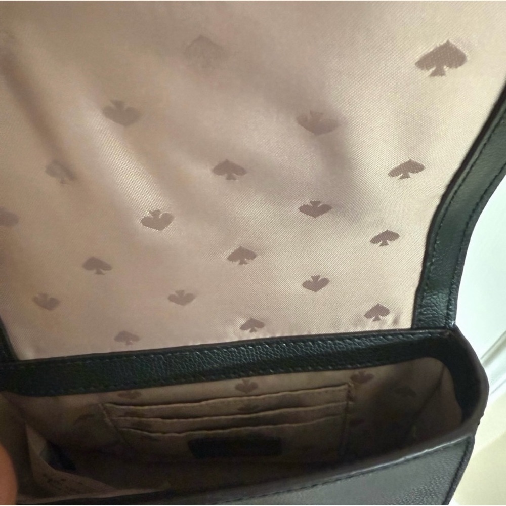 Kate Spade Dark Green Leather Shoulder Bag with Gold Accents - Picture 4 of 4